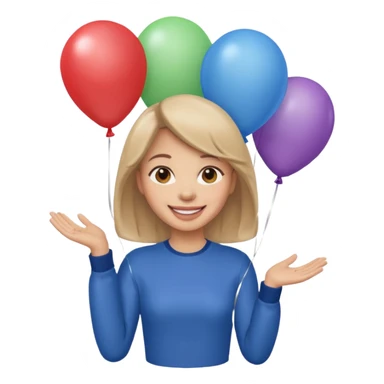 Balloon holder woman sticker