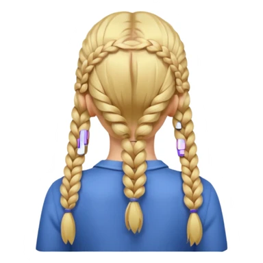 fille de dos avec deux tresses blonde sticker