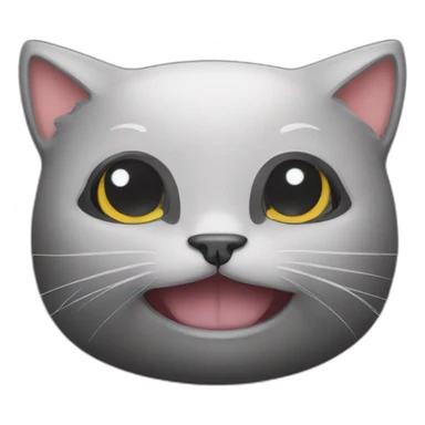 Black cat with white moustache sticker