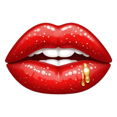 glittery red lipstick kiss mark sticker