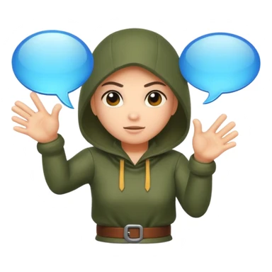 rogue character tapping invisible chat bubble sticker
