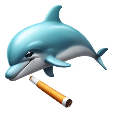 Dolphin with a cigarette  sticker