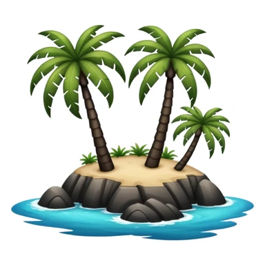 Palmera de color negro y isla negra sticker