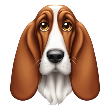 Red and white basset hound side eye sticker