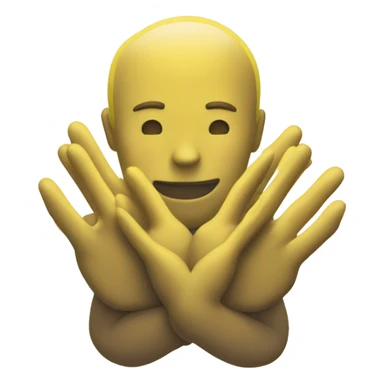 Yellow circle begging with hands together sticker