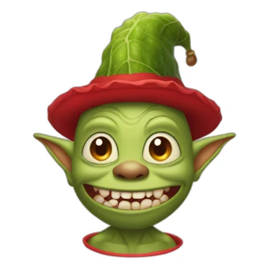 goblin in cucumber hat with red carpet sticker