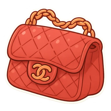 cute and exaggerated red Chanel purse sticker