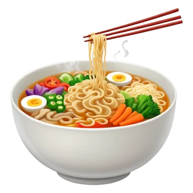 ramen bowl with one chopstick sticker