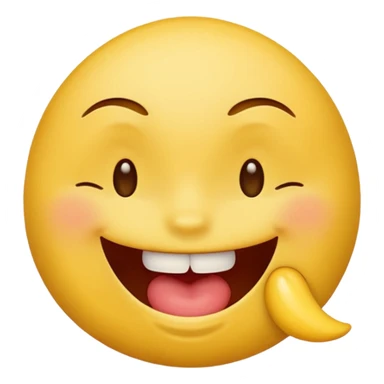 Yellow emoji winking sexy and biting side of the lips  sticker