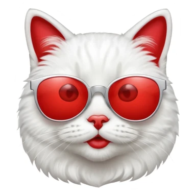  White Cat wearing sunglasses and lipstick  sticker