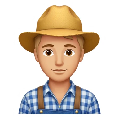 white farmer young man sticker
