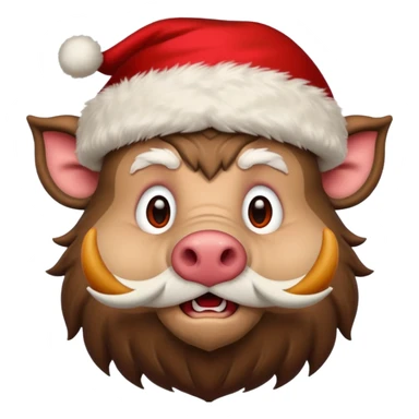 Santa Claus as a wild boar sticker