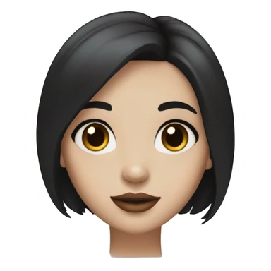girl with black hair and ivory skin and big brown eyes and long lashes and full lips sticker
