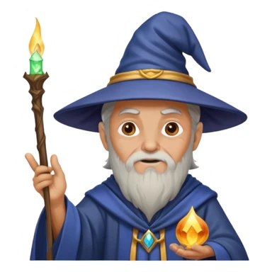 old wizard casting spells sticker