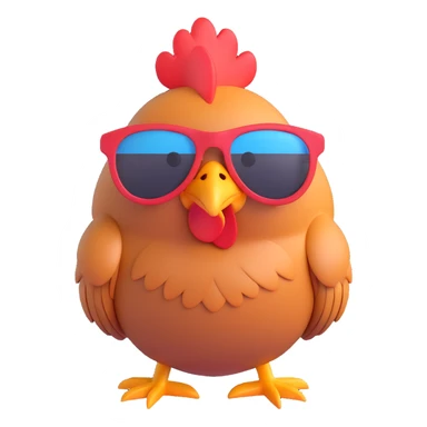 chicken in sunglasses, exuding cool attitude sticker