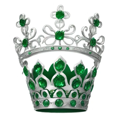 Silver crown with flowers made of emeralds sticker