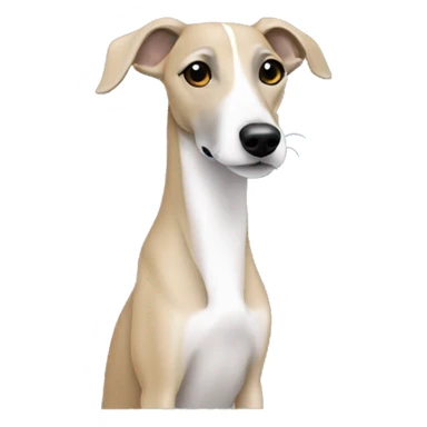 whippet with dark blond girl sticker