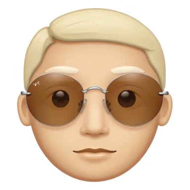 Y2K brown rimless sunglasses sticker