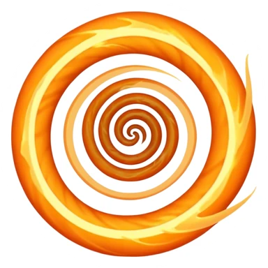 A glowing orange spiral sticker