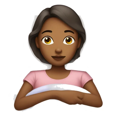 Girl sleep in the bed  sticker