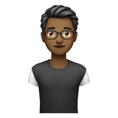 Side profile boy with silver and black hair speaking wearing glasses sticker