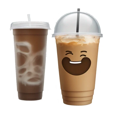 iced coffee in a plastic clear to-go cup sticker