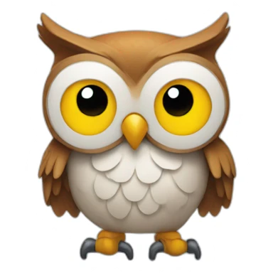 an owl with muscles smiling sticker