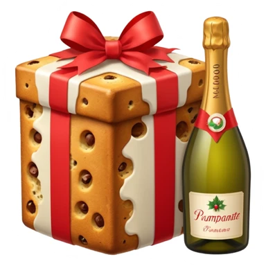 Panettone regali spumante natale sticker