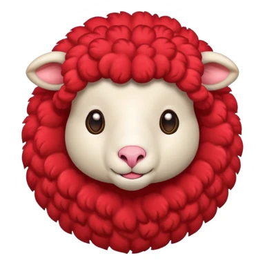 make an emoji with a red sheep. but make a sheep with a heart. but make it more animated like from animated movie and make it different from sheep you’ve made before  sticker