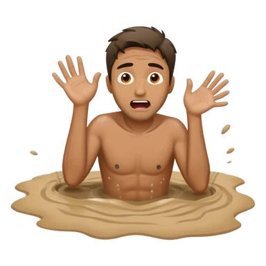 a handsome 40yo man sinking in quicksands sticker