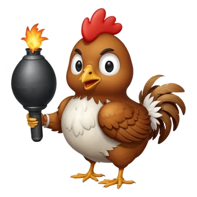chicken holding bomb sticker