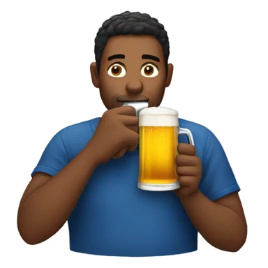 Man drinking a beer  sticker