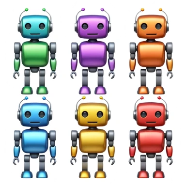 Wholesome cute robots sticker