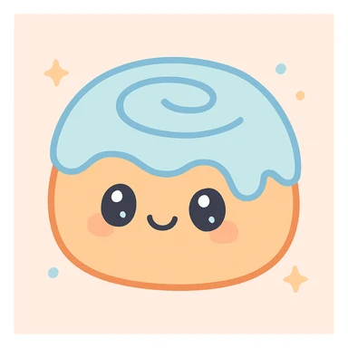 a sweet roll, kawaii style, cute face, pastel colors sticker