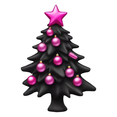 black christmas tree with pink ornaments  sticker