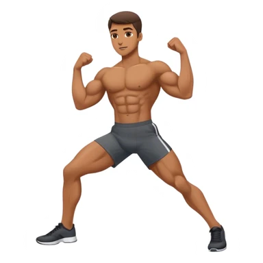 bodybuilder obliques exercise sticker