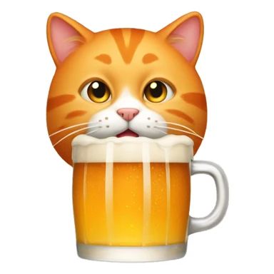 Orange cat with a pint of beer  sticker