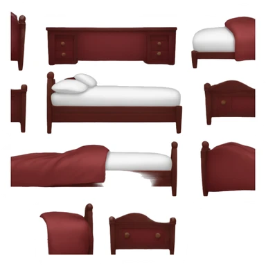 Dark red bed sticker