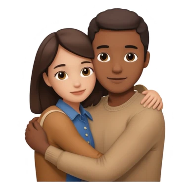 Couple hugs polaroid sticker