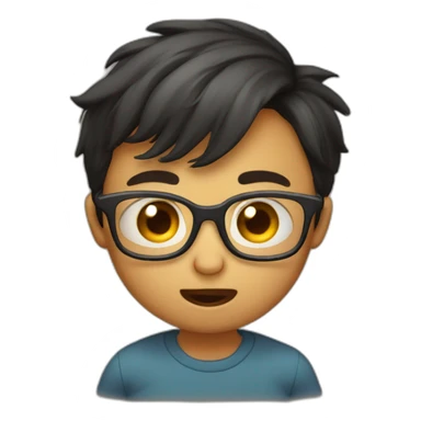 Scared little boy wearing glasses  sticker