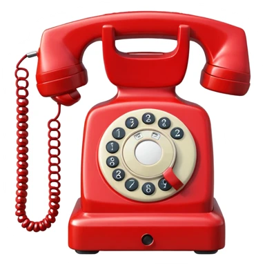 red telephone front view sticker
