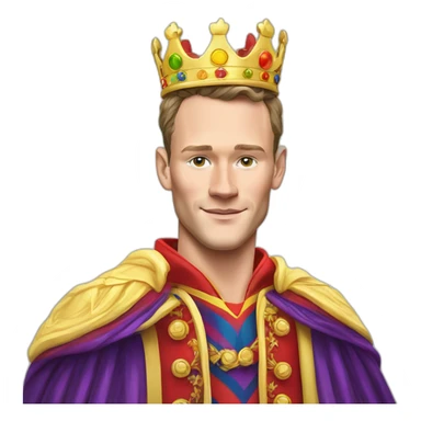 Jonathan Toews as a rainbow king with a royal robe on sticker