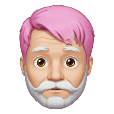 old pink haired man with beard sticker