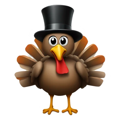 Turkey with a top hat sticker