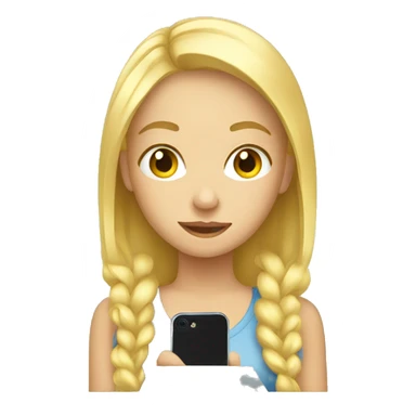 blonde girl with phone reflection sticker