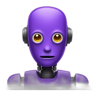 purple robot only face sticker