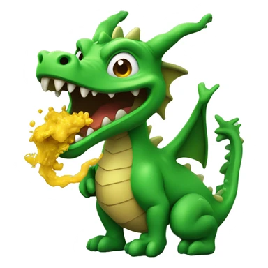 dragon with toxic waste from mouth sticker