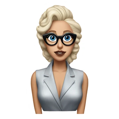 Lady gaga glasses updo blu eyes  sticker