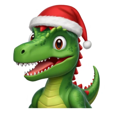 dinosaur with christmas hat sticker