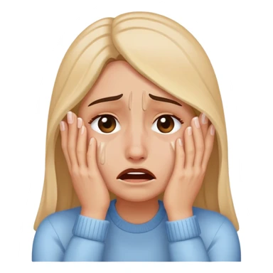 crying woman covering her face with hands sticker